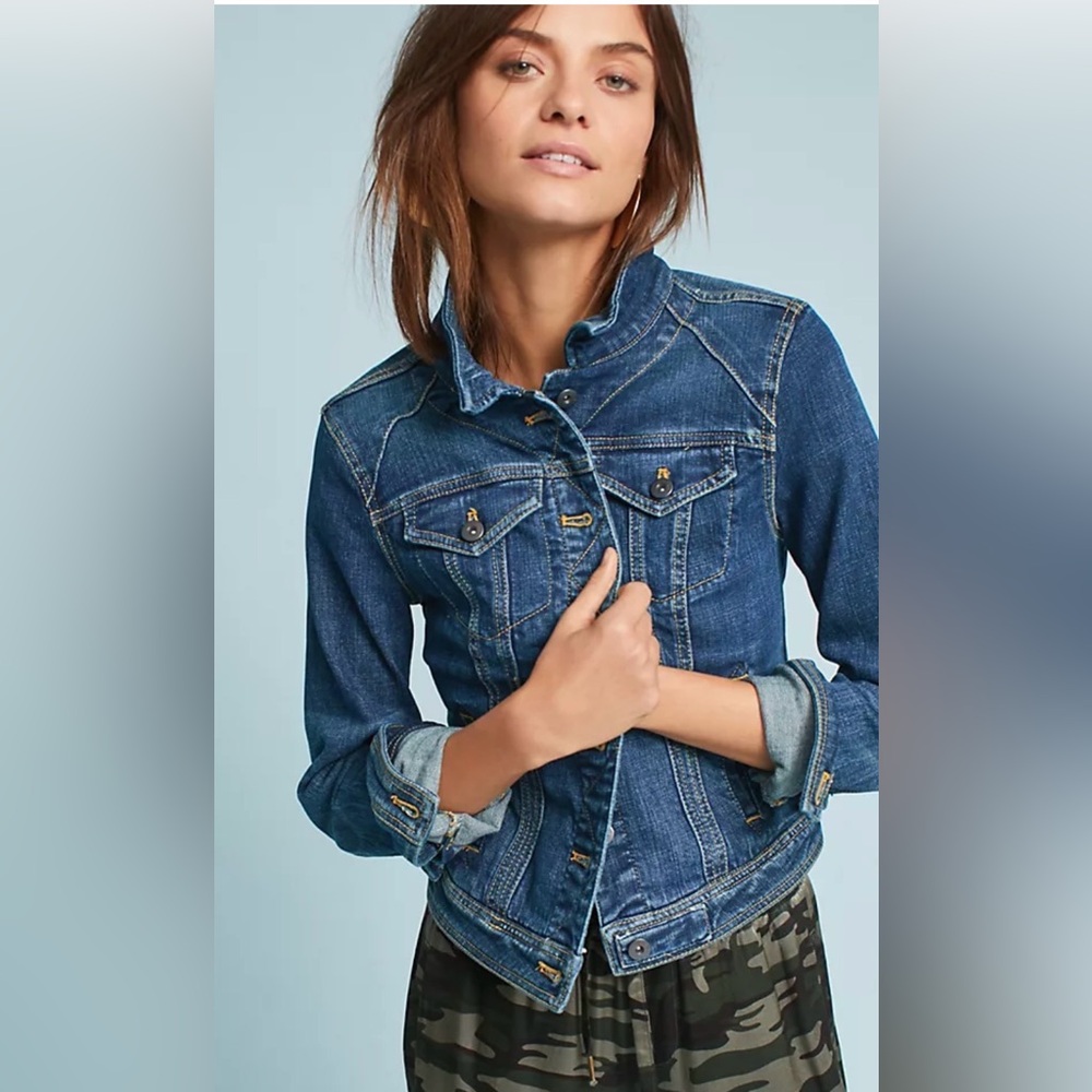Anthropologie Pilcro and the Letterpress Classic Blue Jean Denim Jacket